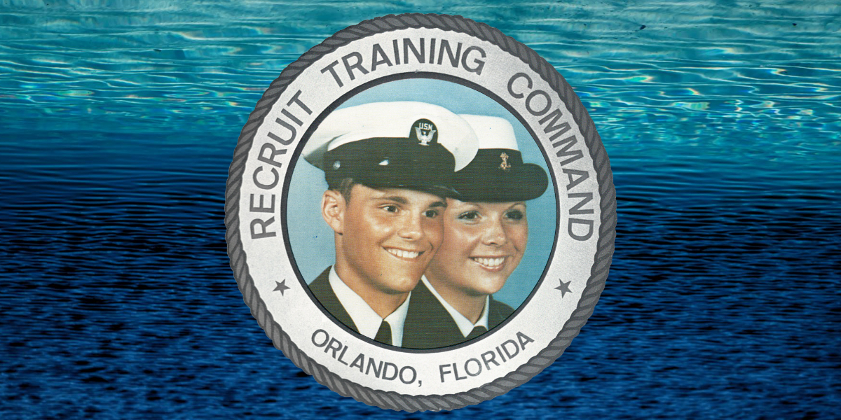 US Navy Boot Camp Blog Header: Recruit Training Command Orlando, Florida Image Cicle with yong male and female naval recruit head shots