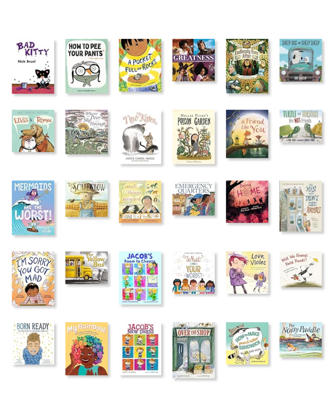 image of covers of 31 picture books Sharon read and tracked in 2025.